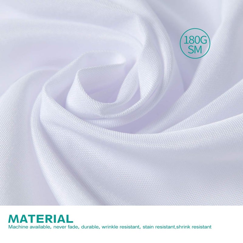 Surmente 2 Pack White Fitted Tablecloths for 6 Foot Rectangle Tables, White Table Covers for Weddings, Banquets, or Restaurants - Image 3